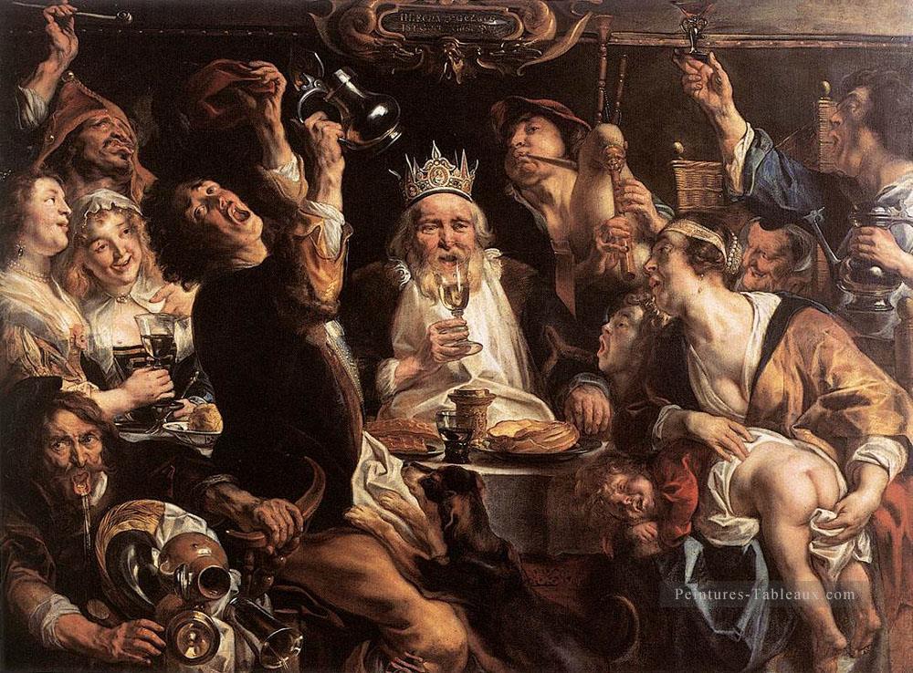 Le roi boit le baroque flamand Jacob Jordaens Peintures à l'huile